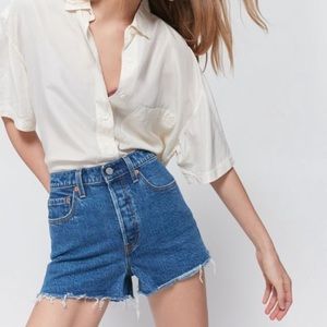 BDG Girlfriend High-Rise Distressed Denim Short